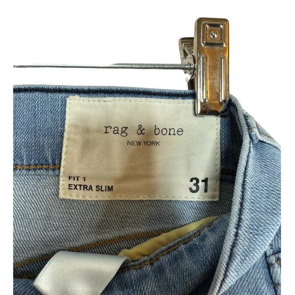 Rag & Bone Men's Light Wash Buttonfly Denim Skinny Slim Jeans Size 31 - Picture 7 of 8